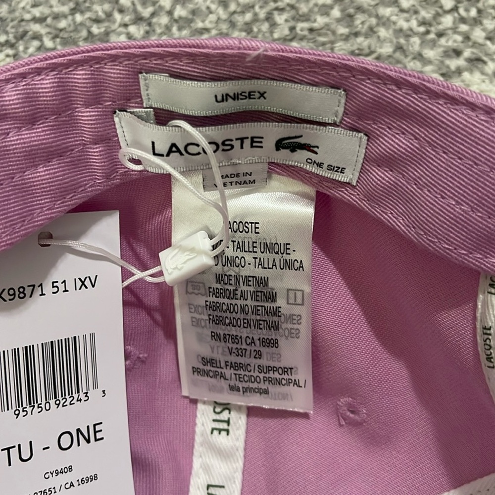 Lacoste Pink Baseball Cap with Green Crocodile Patch - Picture 7 of 8